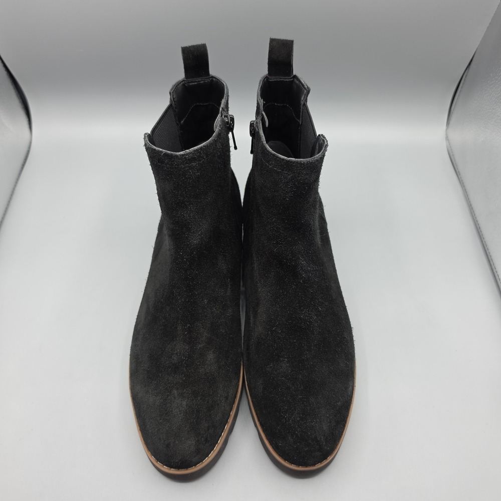 Vionic Brighton Chelsea Boots Womens 8.5 Black Suede Chunky Water Repellant - Picture 4 of 15